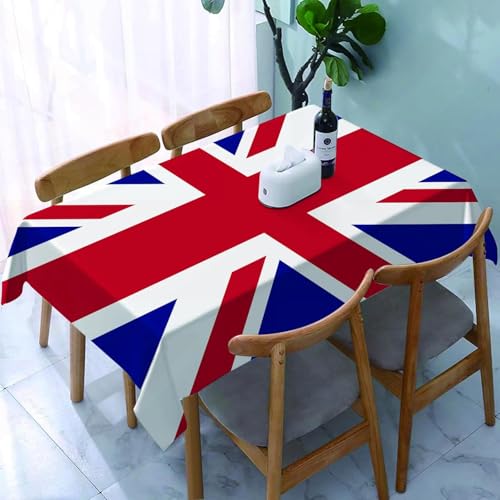 Tischdecke Outdoor Union Flag Tischdecken Abwaschbar 3D Union Flag Tischdecke Wetterfest Wasserdicht für Party Biertisch, 140x140 cm Q.P1924 von Tizhweqo