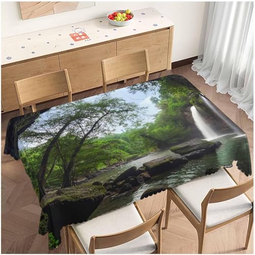 Tischdecke Outdoor Wald Tischdecken Abwaschbar 3D Natürliche Landschaft Tischdecke Wetterfest Wasserdicht für Party Biertisch, 140x180 cm Q/P5056 Tischdecke Outdoor Wald Tischdecken Abwaschbar 3D Natürliche Landschaft Tischdecke Wetterfest Wasserdicht für Party Biertisch, 140x180 cm Q/P5056 von Tizhweqo