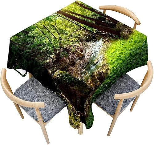 Tischdecke Outdoor Wald Tischdecken Abwaschbar 3D Naturszene Tischdecke Wetterfest Wasserdicht für Party Biertisch, 150x150 cm Q.P2785 Tischdecke Outdoor Wald Tischdecken Abwaschbar 3D Naturszene Tischdecke Wetterfest Wasserdicht für Party Biertisch, 150x150 cm Q.P2785 von Tizhweqo