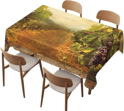 Tischdecke Outdoor Weinberg Tischdecken Abwaschbar 3D Trauben Tischdecke Wetterfest Wasserdicht für Party Biertisch, 140x300 cm Q.P1360 Tischdecke Outdoor Weinberg Tischdecken Abwaschbar 3D Trauben Tischdecke Wetterfest Wasserdicht für Party Biertisch, 140x300 cm Q.P1360 von Tizhweqo