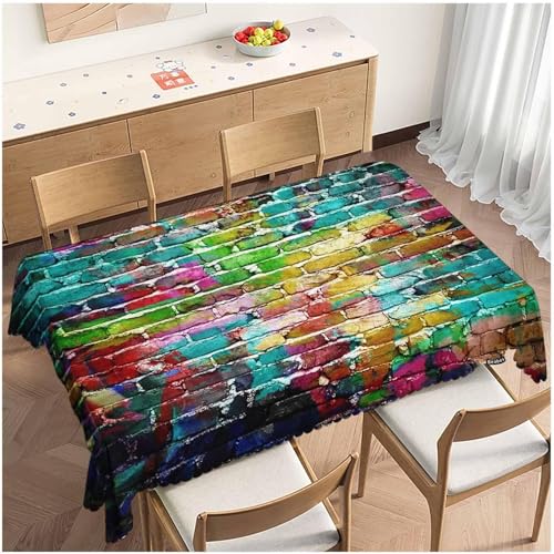 Tischdecke Outdoor Ziegelmauer Tischdecken Abwaschbar 3D Farbe Tischdecke Wetterfest Wasserdicht für Party Biertisch, 140x240 cm Q/P4838 Tischdecke Outdoor Ziegelmauer Tischdecken Abwaschbar 3D Farbe Tischdecke Wetterfest Wasserdicht für Party Biertisch, 140x240 cm Q/P4838 von Tizhweqo