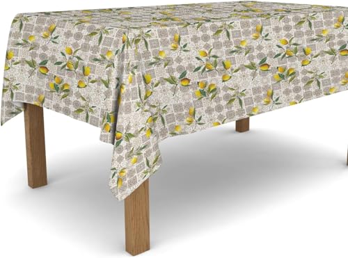 Tischdecke Outdoor Zitrone Tischdecken Abwaschbar 3D Zitrone Tischdecke Wetterfest Wasserdicht für Party Biertisch, 140x180 cm Q/P3726 von Tizhweqo
