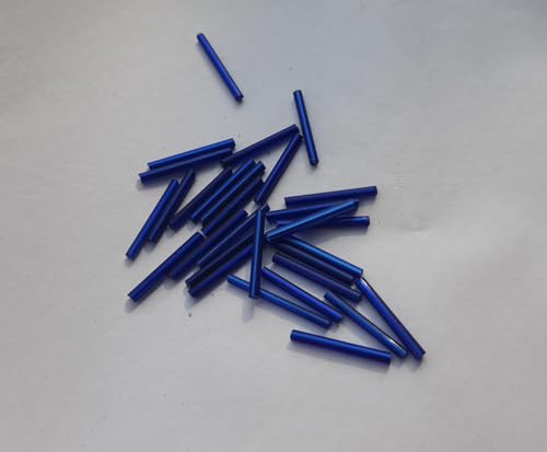 TIZIL 25 mm, 300 Stück/64 g, lange Stiftperlen, Glasperlen, Röhrenlinge, Stiftperlen, Abstandshalter, lange Ohrringe, lange Stiftperlen für Schmuckherstellung, dunkelblau von Tizil