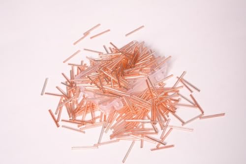 TIZIL 25 mm 1 Zoll Tschechische Glas Rocailles Rohr Gefüttert Bugle Perlen Spacer Lange Ohrringe Erkenntnisse, Tube Lose Perlen für Schmuckherstellung (Roségold) von Tizil