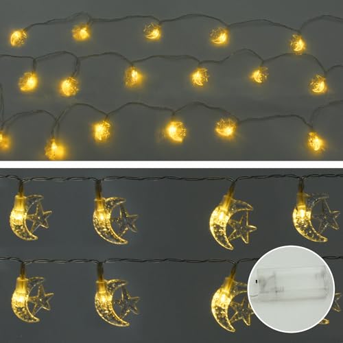 Tizund Lichterkette Außen 3M Lichterkette Outdoor 20LED Lichterkette Batterie Mond und Sterne Lichterkette Innen Ramadan Lichterkette für Balkon Deko Gartendeko Kinderzimmer Weihnachten Hochzeit Party Tizund Lichterkette Außen 3M Lichterkette Outdoor 20LED Lichterkette Batterie Mond und Sterne Lichterkette Innen Ramadan Lichterkette für Balkon Deko Gartendeko Kinderzimmer Weihnachten Hochzeit Party von Tizund