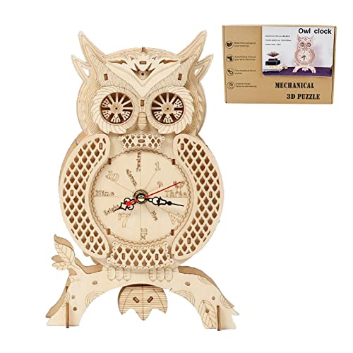 Tizund Owl Clock Modellbausatz Holz Modellbau 3D Puzzle Holzbausatz Mechanische Modell für Kinder, Jugendliche und Erwachsene, mädchen und Junge 14 Jahre Geschenkideen von Tizund