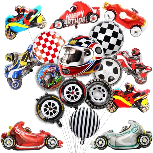 Rennmotorrad Folienballons Set – 17 Stücke Motorsport Luftballons für Motocross Geburtstag Party Deko – Motorrad Geformte Ballons für Kinder Spielzeug und Partyzubehör Rennmotorrad Folienballons Set – 17 Stücke Motorsport Luftballons für Motocross Geburtstag Party Deko – Motorrad Geformte Ballons für Kinder Spielzeug und Partyzubehör von Tkcumwcz