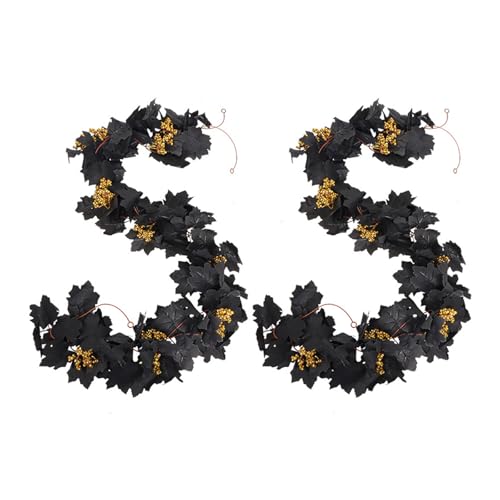 2 x Ahorn-Kränze mit Ahorn-Motiv, für drinnen und draußen, saisonale Urlaubsdekoration ohne Pflege, benötigt künstliche Seiden-Ahornblätter 2 x Ahorn-Kränze mit Ahorn-Motiv, für drinnen und draußen, saisonale Urlaubsdekoration ohne Pflege, benötigt künstliche Seiden-Ahornblätter von Tkidplw