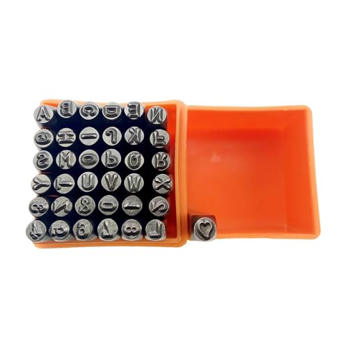 37-teiliges Zahlenstempel-Set, Schmuckherstellung, Werkzeug, Buchstaben, gestanztes Set für Lederarbeiten und künstlerische Buchstaben, Eindrücke, Metallzahlen und Buchstaben, Alphabet-Kits von Tkidplw