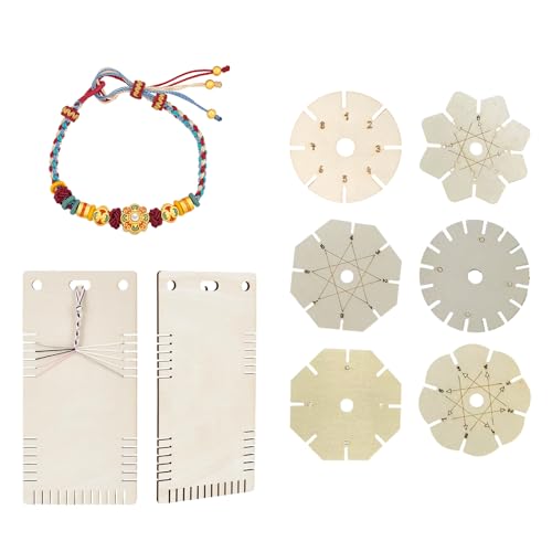8 Stück Armbänder Weben Platten Holz Flechtscheiben Handgefertigt Schmuck Handwerk Werkzeug Perlenschnur Scheiben für geflochtenes Seil Multifunktionale Holzhandwerk Webscheibe 8 Stück Armbänder Weben Platten Holz Flechtscheiben Handgefertigt Schmuck Handwerk Werkzeug Perlenschnur Scheiben für geflochtenes Seil Multifunktionale Holzhandwerk Webscheibe von Tkidplw