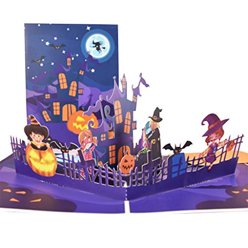 Halloween-Grußkarte, lustige Kürbis-Fledermaus-Postkarte mit Umschlag, Geschenk zum Heiligtag, Geburtstag, Grußkarten von Tkidplw