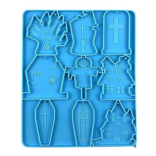 Halloween-Sarg-Ornamente, Harzguss, Silikonform, Frau, Schlüsselanhänger, dekorativer Anhänger, Schmuck, Form für Schlüsselanhänger, Formen aus Silikon mit Loch von Tkidplw