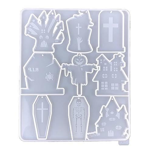 Halloween-Sarg-Ornamente, Harzguss, Silikonform, Frau, Schlüsselanhänger, dekorativer Anhänger, Schmuck, Form für Schlüsselanhänger, Formen aus Silikon mit Loch von Tkidplw