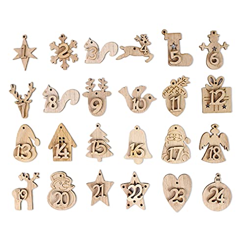 Kalender Countdown Hängeschilder für Küchentheke, Bücherregal, Büro, Geschenke für Weihnachten, Kunstbedarf, Weihnachtsschmuck-Set zum Basteln von Tkidplw
