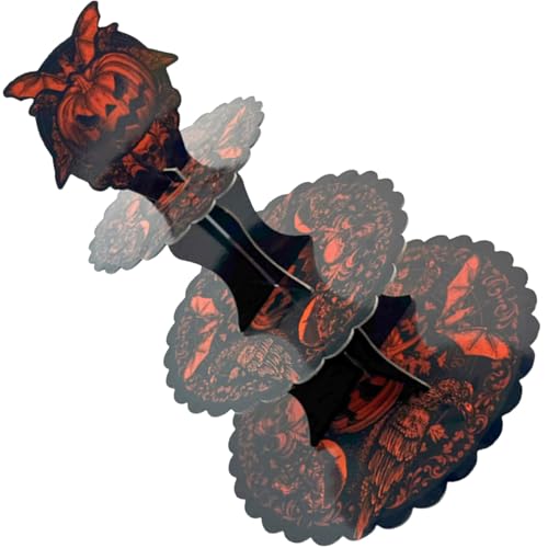 Mehrschichtiger Dessertständer aus Papier mit Halloween-Motiv für unheimliche Partys, Tischdekoration und süßes Gebäck, Halloween-Party-Dekorationen von Tkidplw