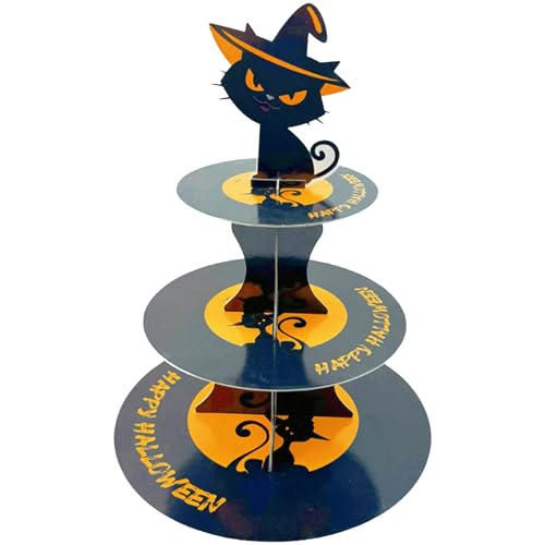 Mehrschichtiger Dessertständer aus Papier mit Halloween-Motiv für unheimliche Partys, Tischdekoration und süßes Gebäck, Halloween-Party-Dekorationen von Tkidplw