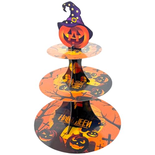 Mehrschichtiger Dessertständer aus Papier mit Halloween-Motiv für unheimliche Partys, Tischdekoration und süßes Gebäck, Halloween-Party-Dekorationen von Tkidplw
