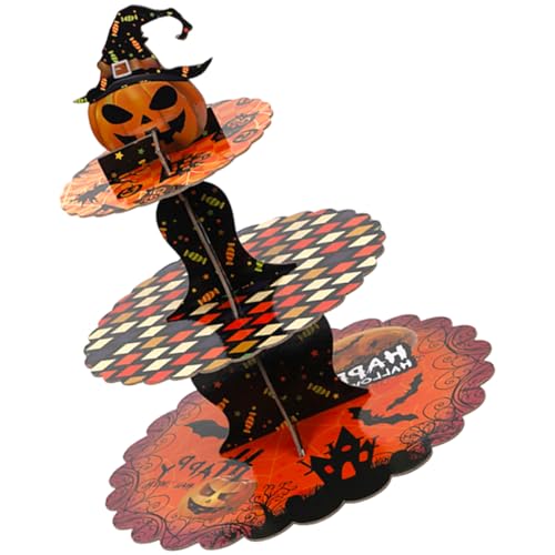 Mehrschichtiger Dessertständer aus Papier mit Halloween-Motiv für unheimliche Partys, Tischdekoration und süßes Gebäck, Halloween-Party-Dekorationen Mehrschichtiger Dessertständer aus Papier mit Halloween-Motiv für unheimliche Partys, Tischdekoration und süßes Gebäck, Halloween-Party-Dekorationen von Tkidplw
