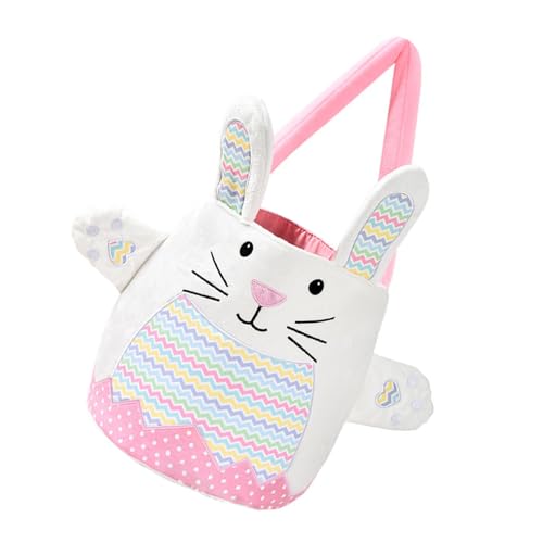 Oster-Halter für Kinder, Plüschstoff, innovativer Kaninchen-Stoffkorb für Eiersuche und Haushaltsspielzeug, Organisation, Premium-Oster-Mittelstück-Korb von Tkidplw