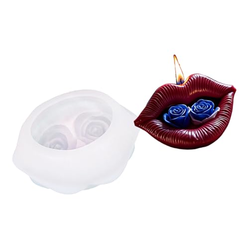 Rosenlippenkerzen-Silikonformen für Epoxidharz, Gießen, Gips, Blumenornament, Bastelbedarf, Formen, Blumen, Silikon, Rose, Lippen, Pflaster, Gießen von Tkidplw