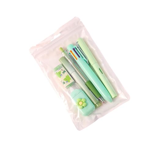 Schreibwaren für Schüler und Schule, mit mehrfarbigem Stift, einziehbarer Gelstift, Radiergummi, Korrekturband, Textmarker, multifunktionales Schreibwerkzeug, 6 Stück von Tkidplw