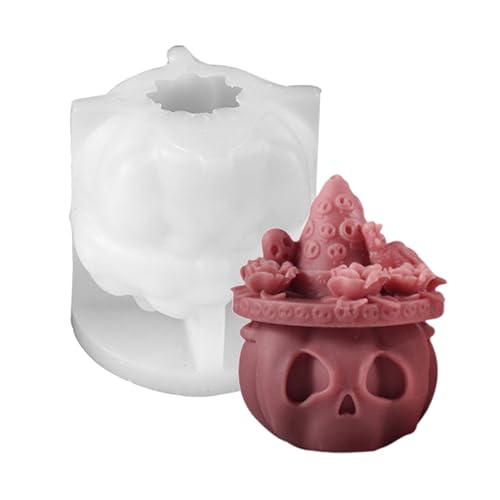Silikonformen mit Halloween-Motiv, Totenkopf-Kürbis-Silikonformen für Epoxidharz, Seife, Heimdekoration, Kürbisformen von Tkidplw