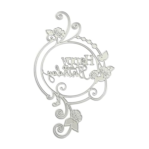 Stanzschablonen aus Metall, Motiv: Geburtstagskranz, Karbonstahl, Stanzformen für Kunst, Handwerk, Kartenherstellung, Scrapbooking, Bastelschablonen für Papier von Tkidplw
