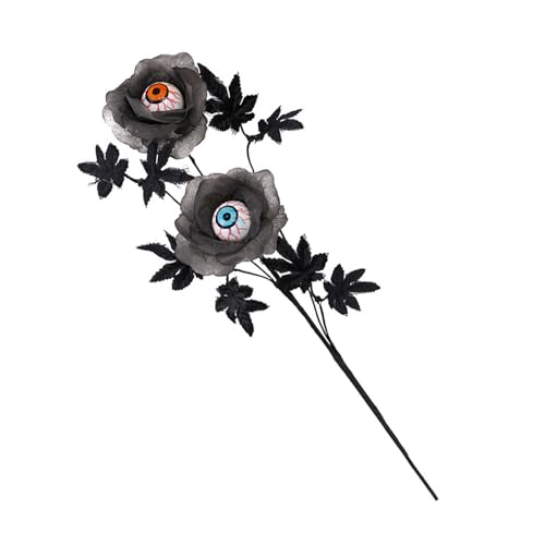 Tkidplw Halloween-Blumensträuße, Dekoration, künstlicher Blumenstiel mit realistischen Blatt-Augäpfeln für Party-Tischdekoration, Partyzubehör Tkidplw Halloween-Blumensträuße, Dekoration, künstlicher Blumenstiel mit realistischen Blatt-Augäpfeln für Party-Tischdekoration, Partyzubehör von Tkidplw