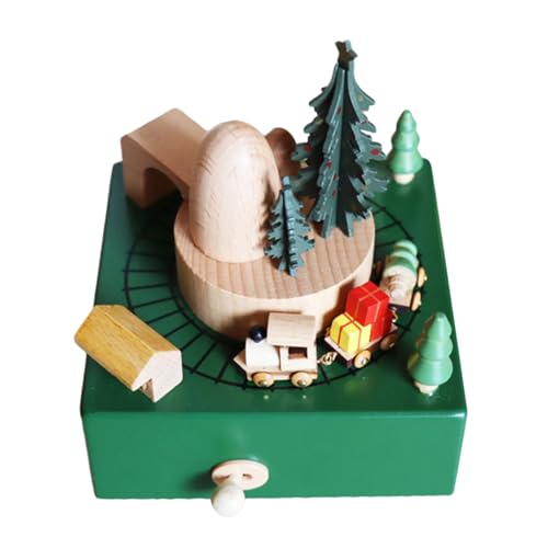 Tkidplw Vintage Spieluhr Holzfigur Drehbar Spielzug Musik Heimdekoration Ornament Weihnachten Geburtstag Geschenk Musical von Tkidplw