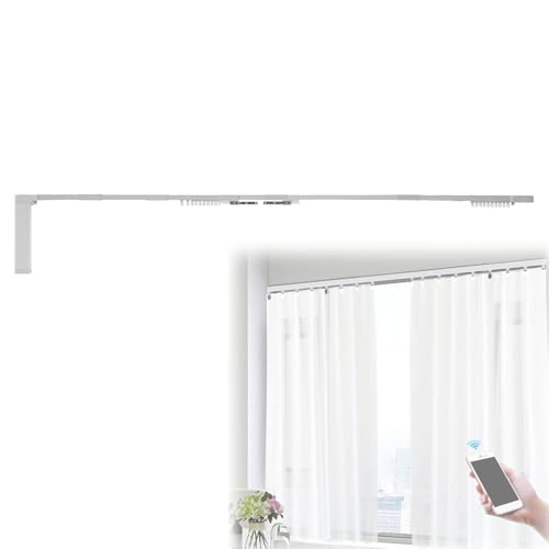 TkkMivcOC Motorisiert Vorhangschiene, Elektrische Gardinenschiene, Intelligente Deckenvorhangschienen mit Fernbedienung, Timer-Funktion, für 2.16-4.2m I-Schiene & U-Schiene Vorhangschienen von TkkMivcOC