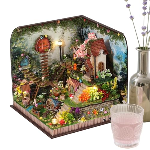 Tktouci Book Nook Kits für Erwachsene – Handgefertigtes Blumenhaus – Kreatives Buchecken-Bauset, Tischdekoration für Urlaub, Buchhandlung, Schlafzimmer, Bücherregal, Display, Klassenzimmer, Bibliothek von Tktouci