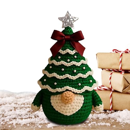 Tktouci Häkel-Set Für Anfänger Weihnachten - Häkel Weihnachtsbaum Gnom Bastelset für Anfänger | Garn Vorrat Set Handarbeit Lernen Zu Hause Für Erwachsene Jugendliche Kinder Frauen Mädchen von Tktouci