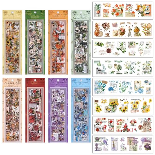 Tkxjry 8 Stile Blatt Scrapbooking Sticker, wasserdichte Vinyl Aufkleber, Transparente Scrapbooking Aufkleber, für Scrapbook, Bullet Journal Zubehör, Journaling Zubehör usw Tkxjry 8 Stile Blatt Scrapbooking Sticker, wasserdichte Vinyl Aufkleber, Transparente Scrapbooking Aufkleber, für Scrapbook, Bullet Journal Zubehör, Journaling Zubehör usw von Tkxjry