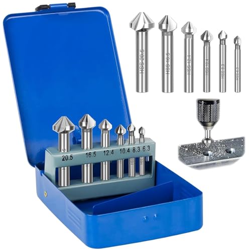 Tkxjry Kegelsenker 6tlg Bohrer HSS,Kegelsenker Set,Entgratsenker-Satz,6 tlg Kegelsenker 90°,Senkbohrer Satz,Kegelsenker Bohrer Set,Senkbohrer Entgrater Set 6,3-20,5 mm,für Kunststoff, Holz und Metall Tkxjry Kegelsenker 6tlg Bohrer HSS,Kegelsenker Set,Entgratsenker-Satz,6 tlg Kegelsenker 90°,Senkbohrer Satz,Kegelsenker Bohrer Set,Senkbohrer Entgrater Set 6,3-20,5 mm,für Kunststoff, Holz und Metall von Tkxjry