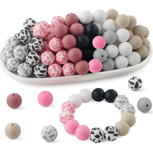 Tlarsun Silikonperlen zum Aufdruck, rund, 15 mm, für Schlüsselanhänger, Stifte, Schlüsselbänder, Armbänder, Halsketten, Schmuckherstellung, Bastelarbeiten, 70 Stück Tlarsun Silikonperlen zum Aufdruck, rund, 15 mm, für Schlüsselanhänger, Stifte, Schlüsselbänder, Armbänder, Halsketten, Schmuckherstellung, Bastelarbeiten, 70 Stück von Tlarsun