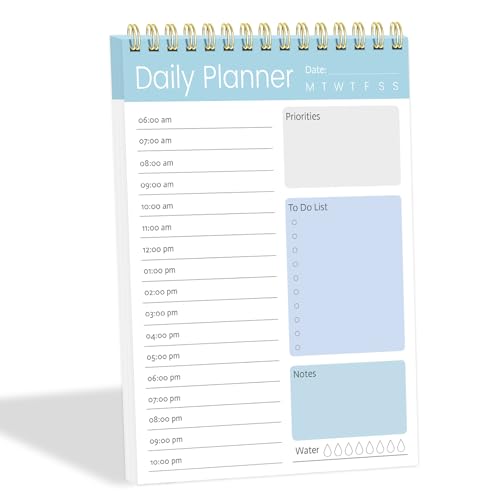 Tlenpo Tagesaufgabenlisten-Notizbuch für die Arbeit, mit 60 Blatt, 13 x 17,8 cm, Produktivitätsplaner, To-Do-Liste, Notizblock, Spiral-Tagesplaner, Notizbuch, geeignet für Büro, Notiz- und Tlenpo Tagesaufgabenlisten-Notizbuch für die Arbeit, mit 60 Blatt, 13 x 17,8 cm, Produktivitätsplaner, To-Do-Liste, Notizblock, Spiral-Tagesplaner, Notizbuch, geeignet für Büro, Notiz- und von Tlenpo
