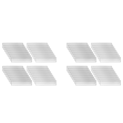 Tlily Etikettenhalter, selbstklebend, Regal, 1,2 x 4,3 Zoll, transparent, Regal, Karten, Taschen, Schubladen, für Supermarkt (Packung mit 120 Stück) von Tlily