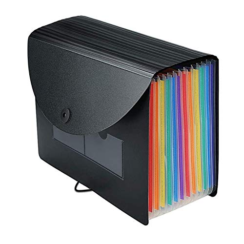 Tll-mm Erweitern des Dateiordners 12 Pockets File Organizer-Ablagebox, A4-Akkordeonrechnungs- / Dokument- / Belegordner mit farbigen Registerkarten von Tll-mm