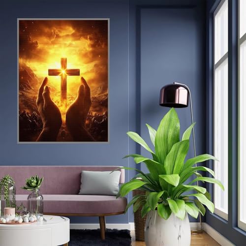 Diamond Painting Erwachsene kreuzen Diamond Painting kinder mädchen Geschenke 8 Jahre Hand Diamant Bilder Groß DIY Bastelset Erwachsene für Home Decoration Living Room Geschenke Frauen 35x45cm A746 von Tloome