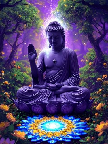 Malen Nach Zahlen Kinder Buddha Malen Nach Zahlen Ab 7 Jahre MäDchen Landschaft Paint by Numbers Erwachsene, DIY Handgemalt öLgemäLde Knitterfreie Leinwand Bastelset, Kreativ Geschenk, 30x40cm A-884 von Tloome
