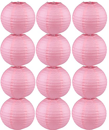 Tmade 12 Stück 20 cm rosa Papier Laternen für Geburtstag, Babyparty, Hochzeit, Party, Garten, Heimdekoration Tmade 12 Stück 20 cm rosa Papier Laternen für Geburtstag, Babyparty, Hochzeit, Party, Garten, Heimdekoration von Tmade