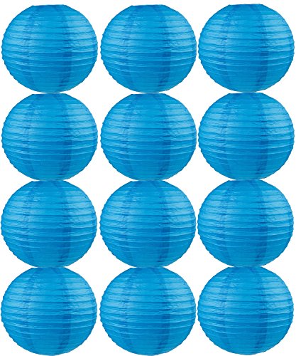 Tmade 12 Stück 30 cm blau Papier Laternen für Geburtstag, Babyparty, Hochzeit, Party, Garten, Heimdekoration Tmade 12 Stück 30 cm blau Papier Laternen für Geburtstag, Babyparty, Hochzeit, Party, Garten, Heimdekoration von Tmade