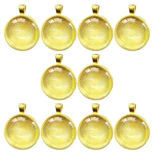 10 Set 25 Mm Runde Anhängerschalen Flache Rückenblücken Pendelllegungsstruktur Geeignet Für Handherstellende Schmuck Und Halskette von Tmboryuu