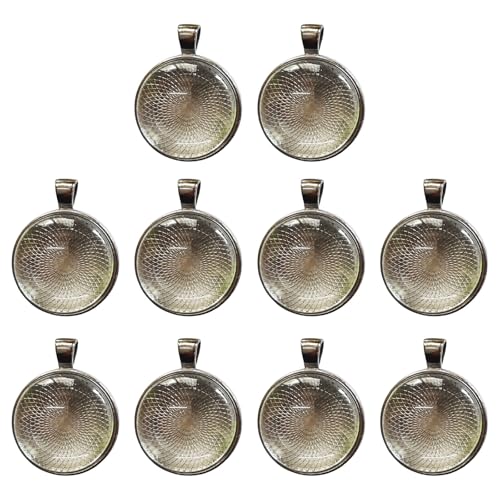 10 Set 25 Mm Runde Anhängerschalen Flache Rückenblücken Pendelllegungsstruktur Geeignet Für Handherstellende Schmuck Und Halskette von Tmboryuu