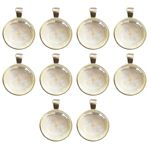 10 Set 25 Mm Runde Anhängerschalen Flache Rückenblücken Pendelllegungsstruktur Geeignet Für Handherstellende Schmuck Und Halskette von Tmboryuu