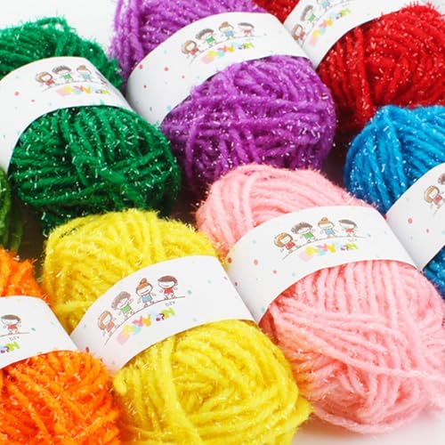 12 Farben Häkelgarn 4ly Farbenfrohe Garn Handstrickgarn Weiches Garn Leicht Zu Verwenden Für Hutdecke Schals von Tmboryuu