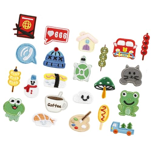 22 PCs Haus Bestickte Pflaster Tanghulu Iron Auf Flecken Kleidung Schöne Frösche Die Für Kleiderbeutel Frösche Nähen Hauseisen Auf Tanghulu Stickerei von Tmboryuu
