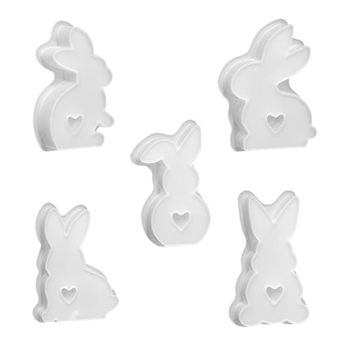 4pcs Bunnies Silikonformen Für Epoxidharz Kerzenseife Schokoladenschokolade Fondant Formen Gips Silikonformen Zur Dekoration von Tmboryuu