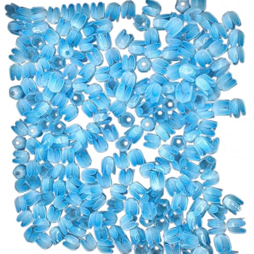 50 PCs Acrylblütenknospen Farbdruck Tulpen Perlen Blumenperlen Schmuck Zubehör Nachtlichtzubehör Machen von Tmboryuu