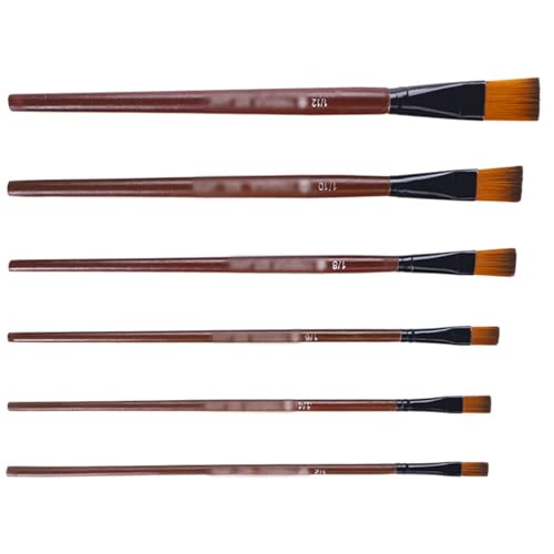 6 PCs Nylon Haarmalerei Pinsel Künstler Pinsel Flach Acryl Aquarellfarbe Zeichnung Zeichnung 6 PCs Nylon Haarmalerei Pinsel Künstler Pinsel Flach Acryl Aquarellfarbe Zeichnung Zeichnung von Tmboryuu